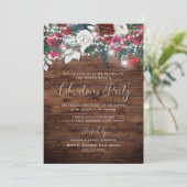 バーグンディ素朴レッドフェスティバルライトガーデンクリスマス 招待状 (スタンド正面)