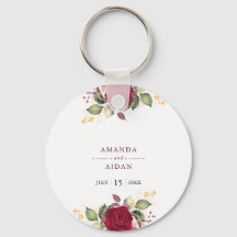 バーグンディ素朴レッドフローラロマン結婚ティック