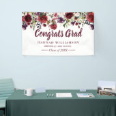 バーグンディ素朴レッドフローラ卒業パーティー 横断幕 (トレードショー)