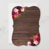 バーグンディ素朴レースフローラ | バーンカントリーウェディング 招待状 (裏面)