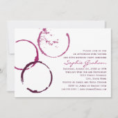 バーグンディ素朴ワインの汚れ40th誕生日パーティー 招待状 (正面)