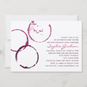 バーグンディ素朴ワインの汚れ40th誕生日パーティー 招待状 (正面)