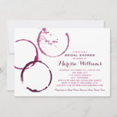 バーグンディ素朴ワインステイン結婚ズブライダルシャワー 招待状 (正面)