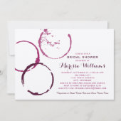 バーグンディ素朴ワインステイン結婚ズブライダルシャワー 招待状 (正面)