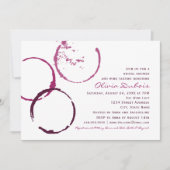 バーグンディ素朴ワインステイン結婚ズブライダルシャワー 招待状 (正面)