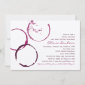 バーグンディ素朴ワインステイン結婚ズブライダルシャワー 招待状 (正面)