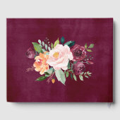 バーグンディ素朴秋フローラ金ゴールド結婚ズモノグラム ゲストブック (裏面)