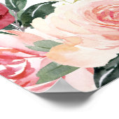 バーグンディ素朴赤面のプラグ抜き式結婚の式 ポスター (角)