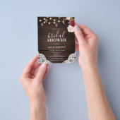 バーグンディ素朴赤面スクリプトブライダルシャワー チラシ (手)