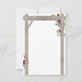 バーグンディ素朴赤面フローラボホウェディングRSVP 出欠カード (裏面)