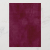 バーグンディ素朴赤面秋フローラ結婚ズディナー メニュー (裏面)