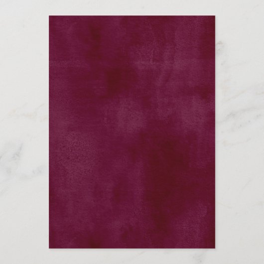 バーグンディ素朴赤面秋フローラ結婚ズディナー メニュー (裏面)