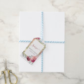 バーグンディ素朴・マルサラとピンクのフローラ結婚ズ ギフトタグ (より糸付き)