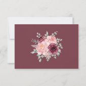 バーグンディ素朴・マルサラとピンクのフローラ結婚ズ 出欠カード (裏面)