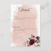 バーグンディ素朴&赤面ピンクローズ詳細 エンクロージャーカード (正面)