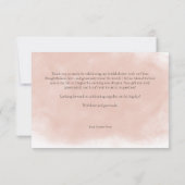 バーグンディ素朴&赤面ピンクローゼスブライダルシャワー サンキューカード (裏面)