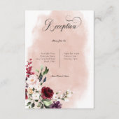 バーグンディ素朴&赤面ピンクローゼス披露宴 エンクロージャーカード (正面)