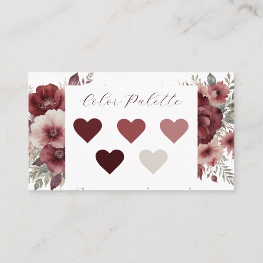 バーグンディ結婚フローラの儀式服装服装規定 エンクロージャーカード (裏面)