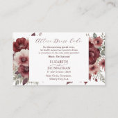 バーグンディ結婚フローラの儀式服装服装規定 エンクロージャーカード (正面)