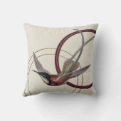 バーグンディ芸術的ハミングバード装飾用クッション クッション (裏面)