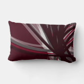 バーグンディ芸術的モダン抽象デザイン ランバークッション (裏面)