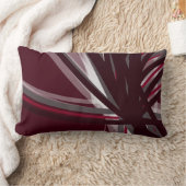 バーグンディ芸術的モダン抽象デザイン ランバークッション (ブランケット)