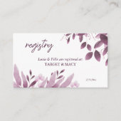 バーグンディ葉ビック結婚の登録カード エンクロージャーカード (正面)