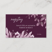 バーグンディ葉ビック結婚の登録カード エンクロージャーカード (正面)