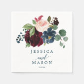 バーグンディ・ネービ結婚ーズ・ナプキン・カクテル・ナプキン スタンダードカクテルナプキン (正面)