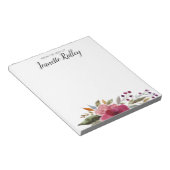 バーグントの水モダン色の花の机から ノートパッド (アングル)