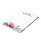 バーグントの水モダン色の花の机から ノートパッド (回転)