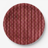 バーグンビクトリアンディと金ゴールドストライプ ペーパープレート (正面)