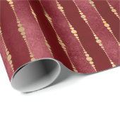 バーグンビクトリアンディと金ゴールドストライプ ラッピングペーパー (ロールコーナー)