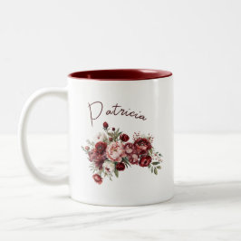 バーグンモダンディ花 ツートーンマグカップ