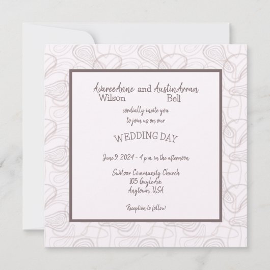 バーグン淡い色のディ抽象芸術 招待状 (正面)