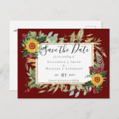 バーグン素朴ディバラひまわり保存の日付ポー ポストカード (正面/裏面)