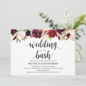 バーグン素朴ディ結婚のリハーサルディナー招待状 招待状 (スタンド正面)