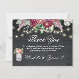 バーグン素朴ディ・メイソン・ジャー・ストリングラ結婚イツ サンキューカード