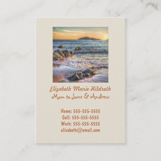 バーグ島バンサムからサンダウンで…… コーリングカード (正面)