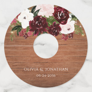 バーグ素朴ンディと赤面フローラ結婚ズ ワイングラスタグ