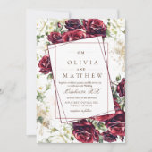 バーグ素朴ンディバラと金ゴールドフローラ結婚ズ 招待状 (正面)