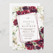 バーグ素朴ンディバラと金ゴールドフローラ結婚ズ 招待状 (正面/裏面)