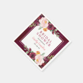 バーグ素朴ンディピンクフローラ結婚ズブライダルシャワー スタンダードカクテルナプキン (角)