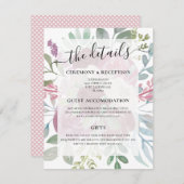 バーグ素朴ンディフローラウォーター結婚カラーの詳細 エンクロージャーカード (正面/裏面)