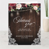 バーグ素朴ンディフローラス結婚ン・ジャーありがとう サンキューカード (正面)