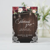 バーグ素朴ンディフローラス結婚ン・ジャーありがとう サンキューカード (スタンド正面)