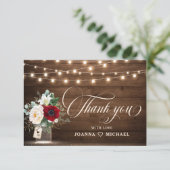 バーグ素朴ンディフローラス結婚ン・ジャーありがとう サンキューカード (スタンド正面)