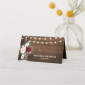 バーグ素朴ンディフローラメイスン結婚ズ・ジャー プレイスカード (裏面)