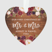 バーグ素朴ンディフローラ初めてのクリスマス結婚ズ オーナメント (裏面)