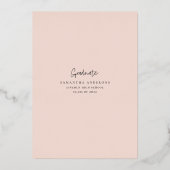 バーグ素朴ンディ海軍ブルーとピンクのフローラホイ実在ル 箔招待状 (裏面)